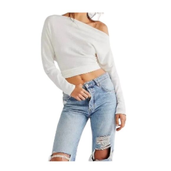 Free People Fuji One-Shoulder Thermal Top Ivory XS NWT (Note) - Picture 1 of 2